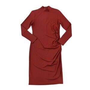 Nordstroms Chelsea28 Women's Rust Burnt Orange Mock Neck Dress - SIZE M